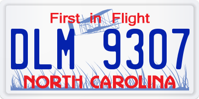 NC license plate DLM9307