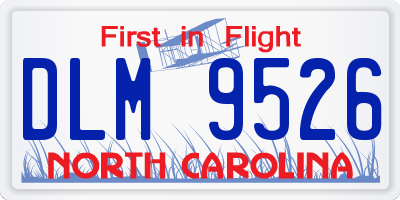NC license plate DLM9526