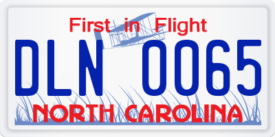 NC license plate DLN0065