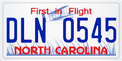NC license plate DLN0545