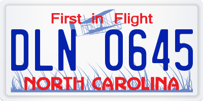 NC license plate DLN0645