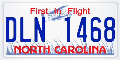 NC license plate DLN1468