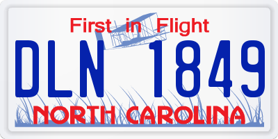 NC license plate DLN1849