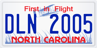 NC license plate DLN2005