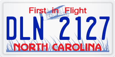 NC license plate DLN2127