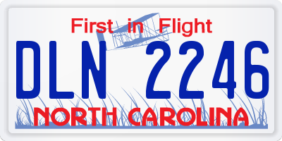 NC license plate DLN2246