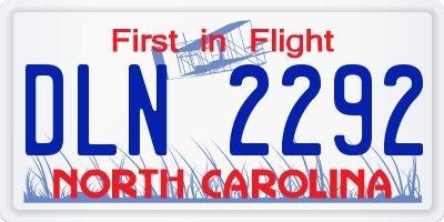 NC license plate DLN2292