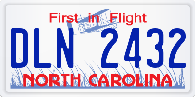 NC license plate DLN2432