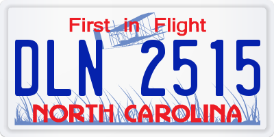 NC license plate DLN2515