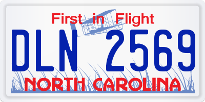 NC license plate DLN2569