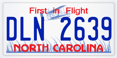 NC license plate DLN2639