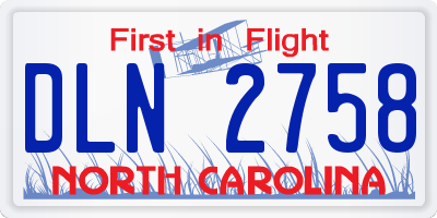 NC license plate DLN2758