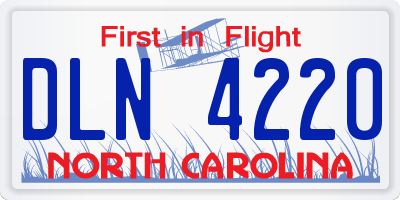 NC license plate DLN4220