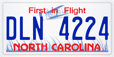 NC license plate DLN4224