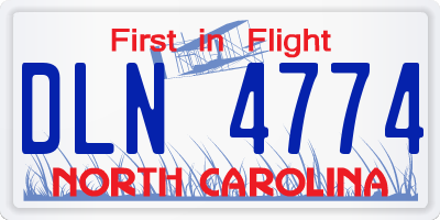 NC license plate DLN4774