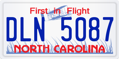 NC license plate DLN5087
