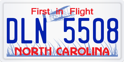 NC license plate DLN5508