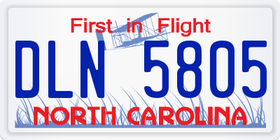 NC license plate DLN5805