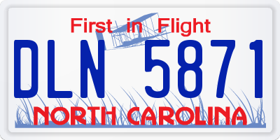 NC license plate DLN5871
