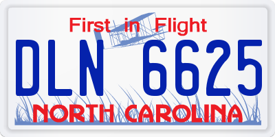 NC license plate DLN6625