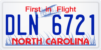 NC license plate DLN6721