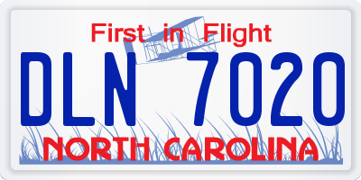 NC license plate DLN7020
