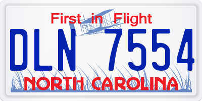 NC license plate DLN7554