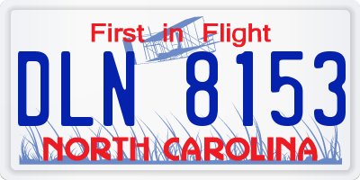 NC license plate DLN8153
