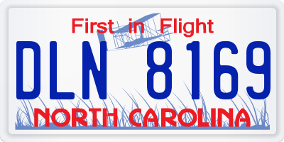 NC license plate DLN8169