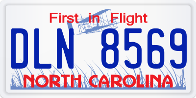 NC license plate DLN8569