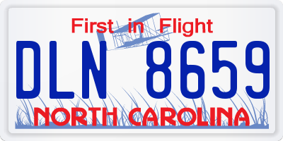 NC license plate DLN8659
