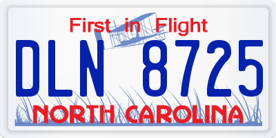 NC license plate DLN8725