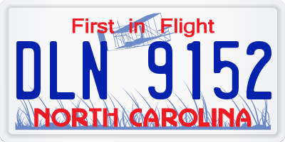 NC license plate DLN9152