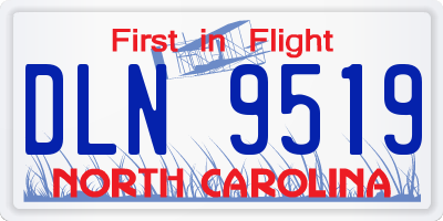 NC license plate DLN9519