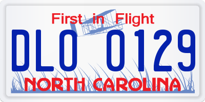 NC license plate DLO0129