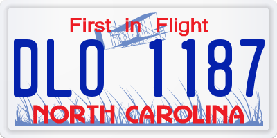 NC license plate DLO1187
