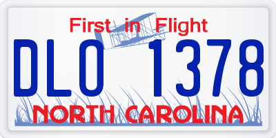 NC license plate DLO1378