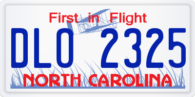NC license plate DLO2325