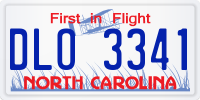 NC license plate DLO3341