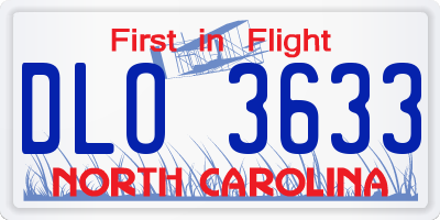 NC license plate DLO3633