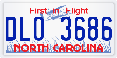 NC license plate DLO3686