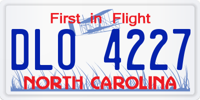 NC license plate DLO4227