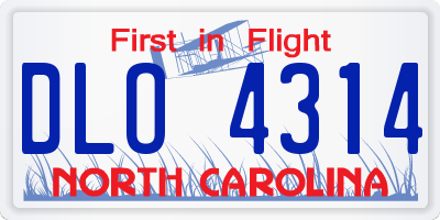 NC license plate DLO4314