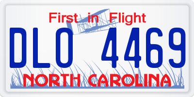 NC license plate DLO4469