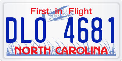 NC license plate DLO4681