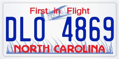 NC license plate DLO4869