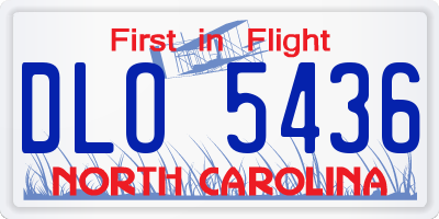 NC license plate DLO5436