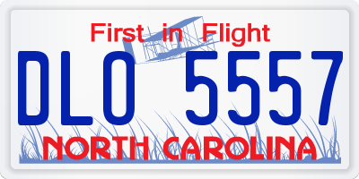 NC license plate DLO5557