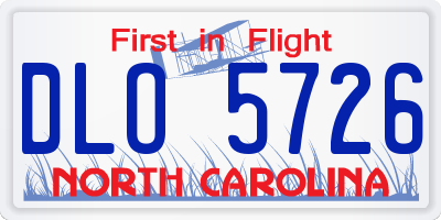 NC license plate DLO5726