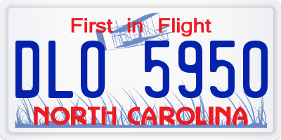 NC license plate DLO5950